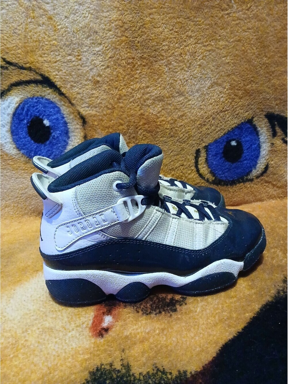 Jordan 6 Rings White Navy Blue Kids Sneakers Size 13C